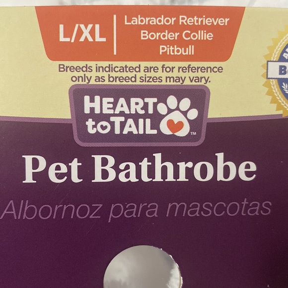 NWOT Heart to Tail Pet Bathrobe; size: L/XL - Picture 4 of 5